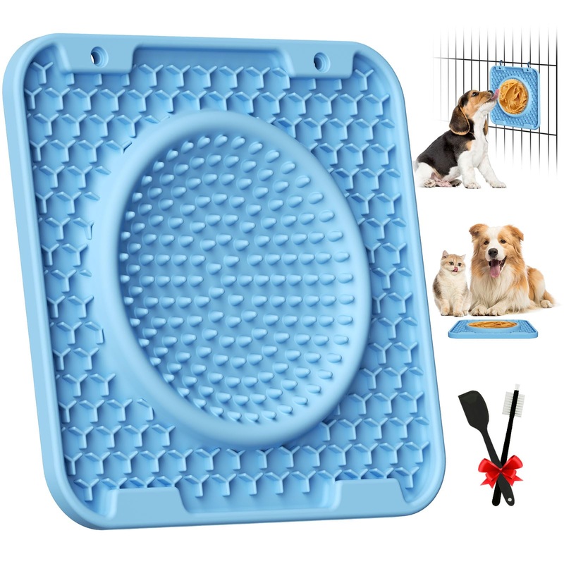 Dog Lick Mats for Large Dogs – 3 in 1 Lick Mat Crate Training Aid for Puppies,Dog Lick Bowl,Peanut Butter Licking Pads for Dogs Boredom and Anxiety Relief Blue