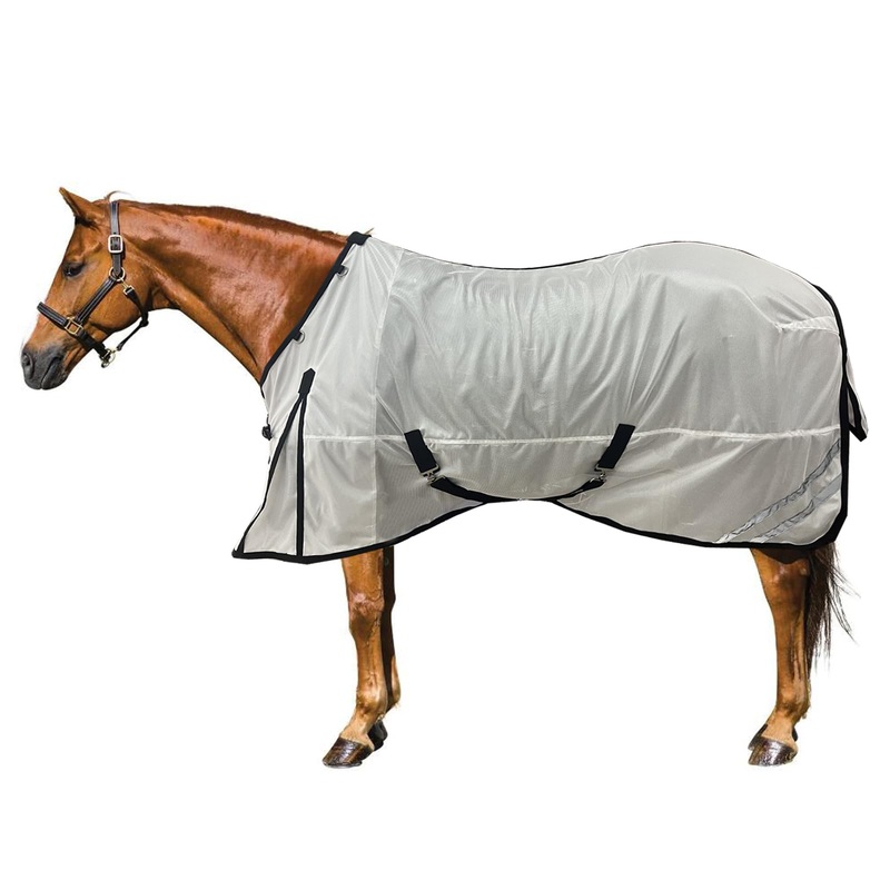Horse Fly Sheet Lite Summer Adjustable Mesh Rugs Breathable UV Protect Comfy Horse Care Blanket (White, 80) white