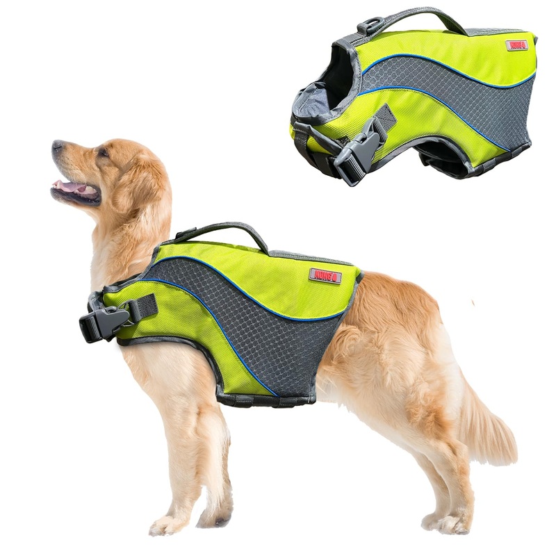 HydroPro Dog Flotation Life Jacket Vest, Swimming Float Aid with Safety Handle, Adjustable Comfortable Durable Preserver High Buoyancy Coat (X-Large) X-Large