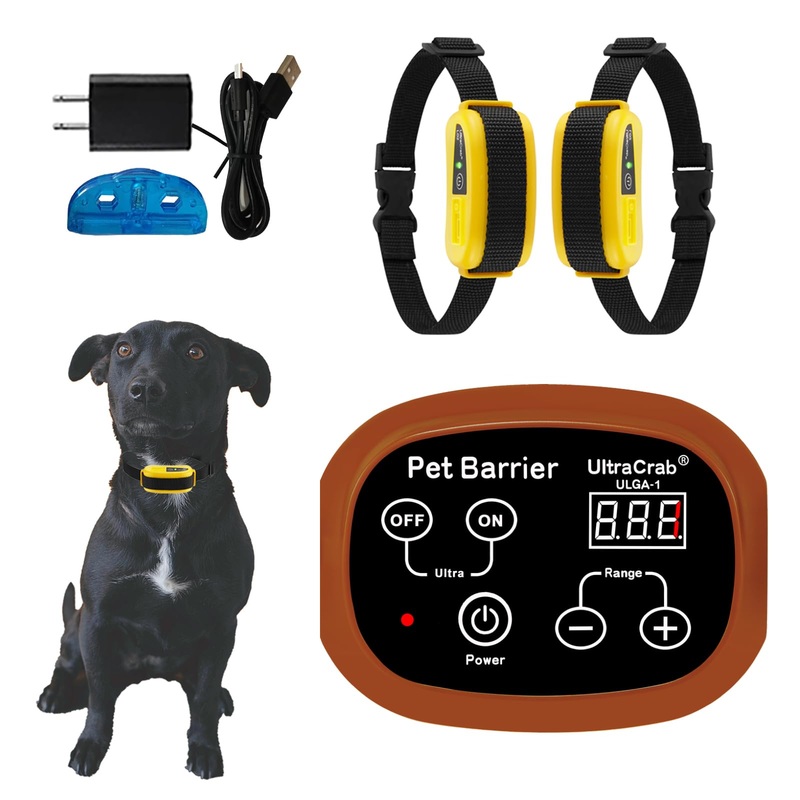 Indoor Pet Barrier for Dogs,Wireless Indoor Electric Fence,Pet Gate, Keeps Areas Off Limits,Dog Home Proofing, Waterproof/Rechargeable/Beep/Static Training Collar,Brown Kit