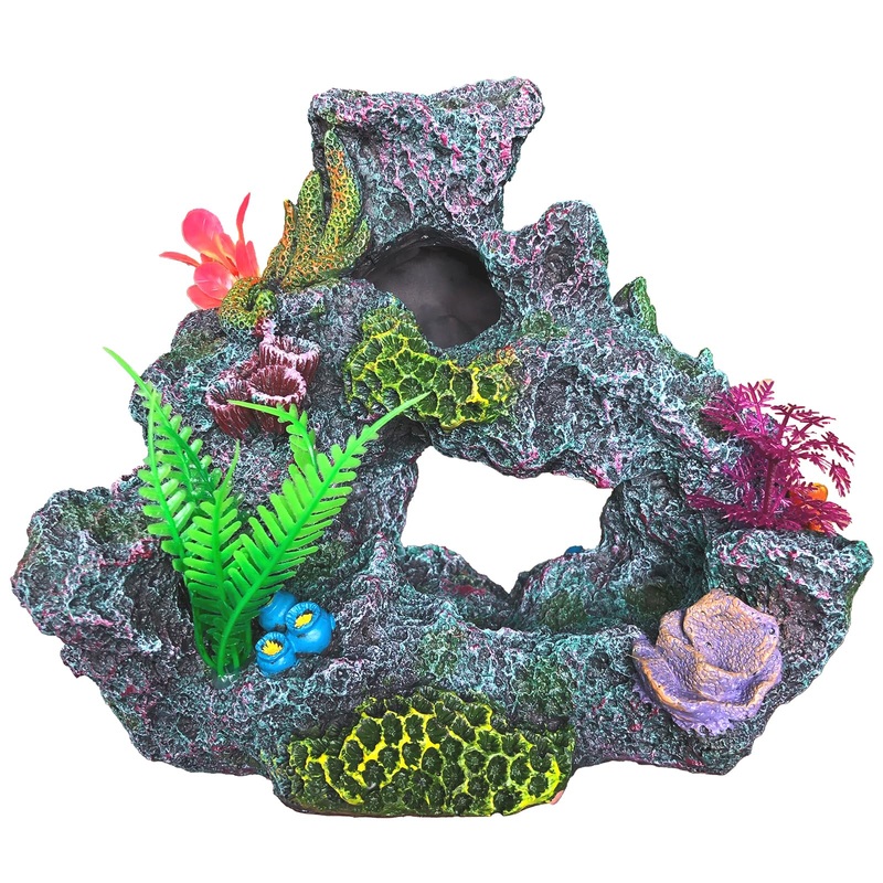majoywoo Fish Tank Coral Reef Decor, Artificial Resin Aquarium Accessories, Goldfish Betta Fish Cave Hideout