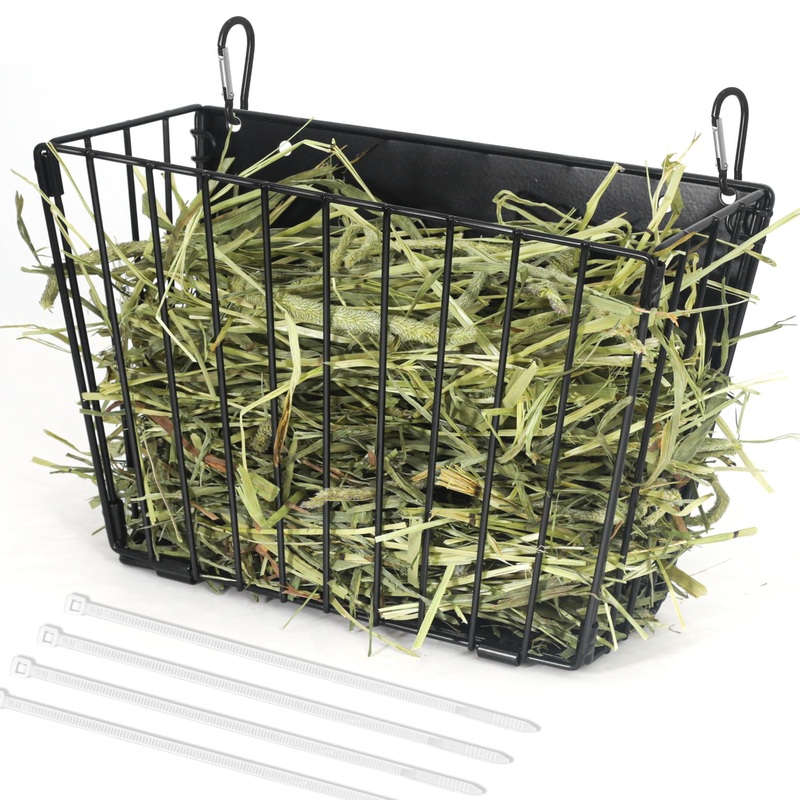 Rabbit Hay Feeder – Guinea Pig Hay Feeder – X-Large Metal Frame Bunny Hay Feeder, 9.7×4.7×6.6 inch Guinea Pig Hay Holder for Bunny, Guinea Pigs, Chinchillas, Small Animals (1 Pack) 1-Pack Black