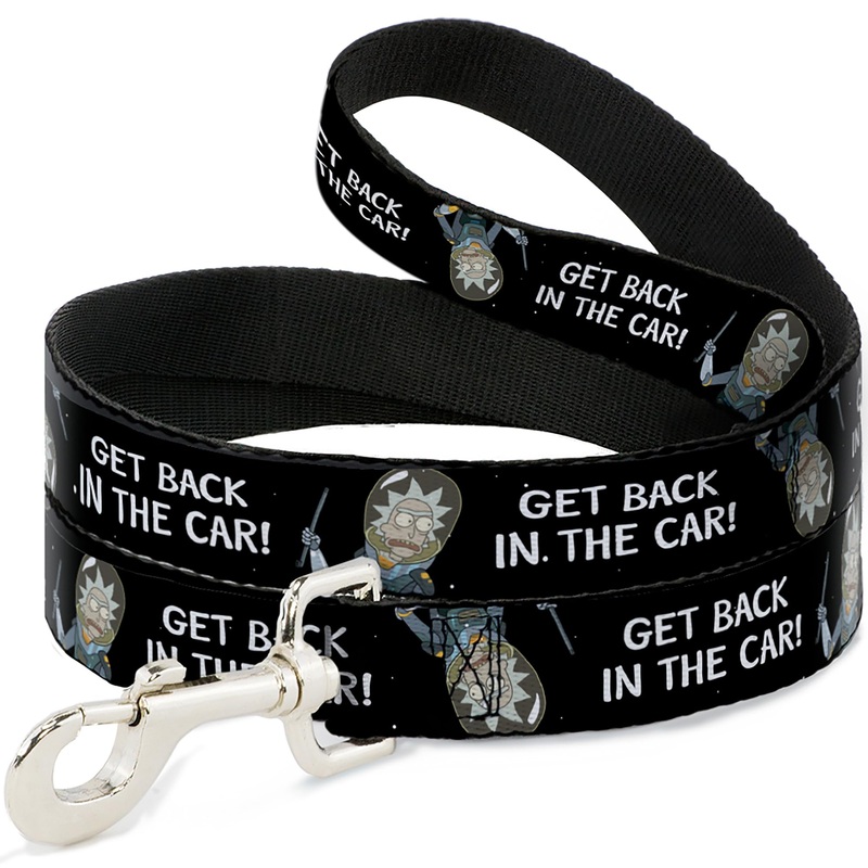 Rick and Morty Pet Leash, Dog Leash, Rick and Morty Rick Get Back in The Car Pose Black White, 6 Feet Long 1.0 Inch Wide 6 Feet Long – 1″ Wide