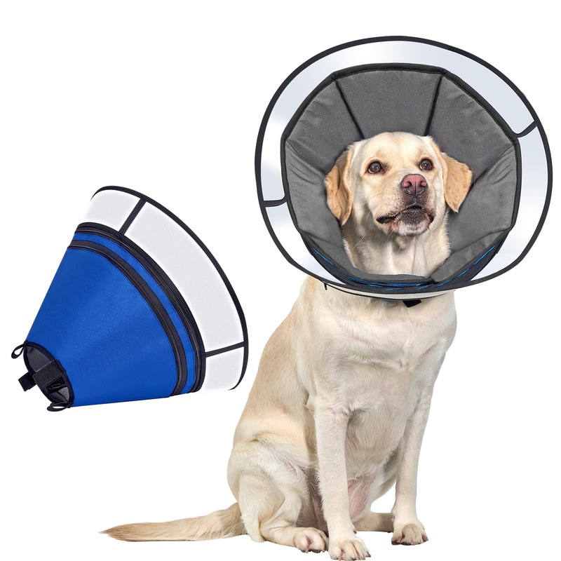 Soft Dog Cone Collar for Dogs After Surgery, OneTigris Adjustable Head Cone for Large Dogs, Neck Cone Alternative Elizabethan Dog Recovery Collars Prevent Licking (XXL(Neck: 20″- 24″)) XXL(Neck: 20″- 24″)