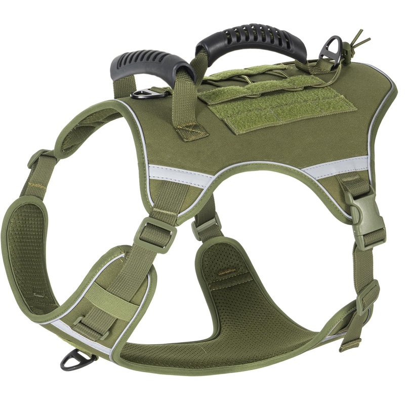 Tactical Dog Vest,Harness for Large Medium Dogs Reflective No Pull Adjustable Pet Harness Walking Training Running,Easy Control Pet Vest for Military Use Service Dog Harnesses(Green,M) Green