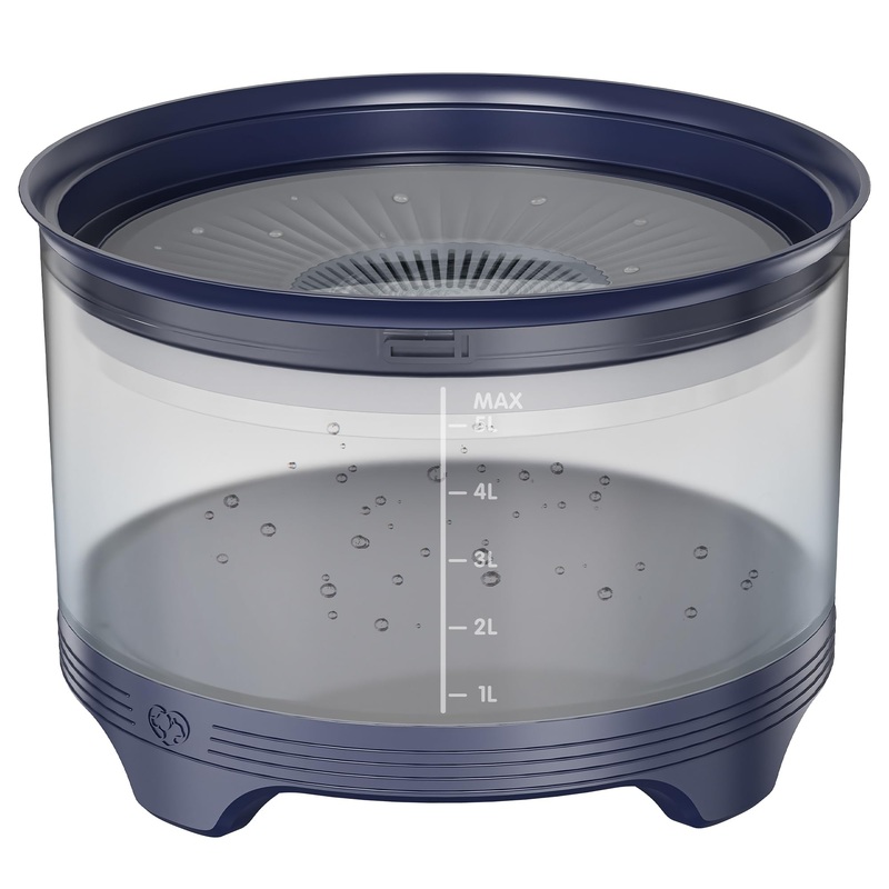 UPSKY 5.5L Dog Water Bowl,186oz Large Capacity No Spill Water Bowl for Dogs, Splash Proof Slow Water Feeder with Heightened Base, Anti-Slip Slow Drinking Pet Water Bowl for Messy Drinkers E-Blue