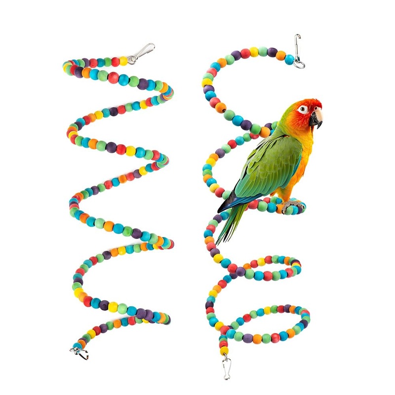 2 PCS 67″ Bird Rope – Swing Toy for Birds for Climbing and Chewing – Odor-Free – Perfect for Small to Regular Size Parrots and Cockatiels – Standing Bungee Design, Ideal for Bird Cage