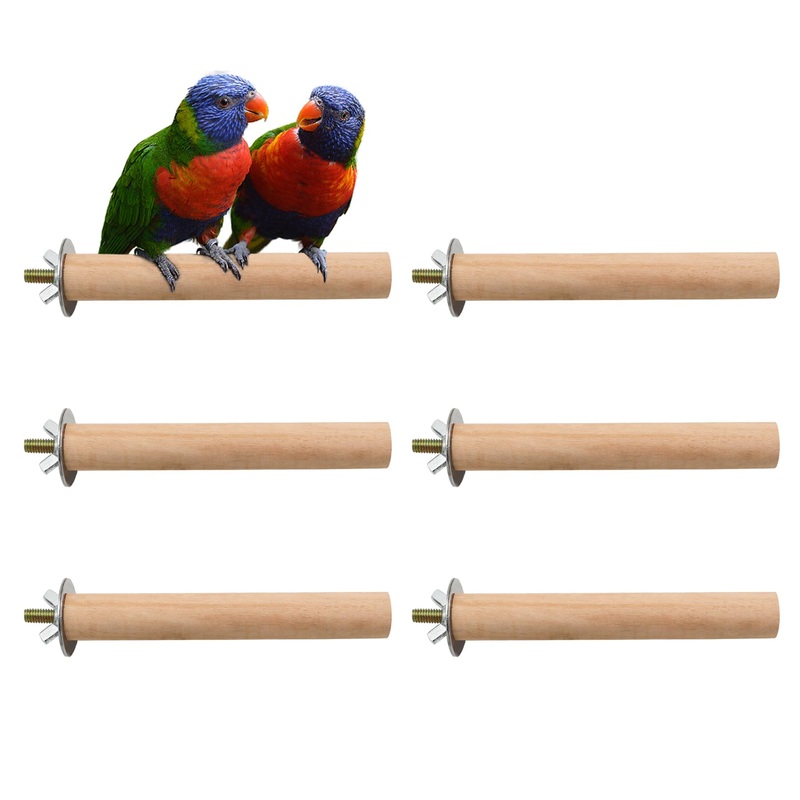 Bird Perch,6 Pieces Wooden Parrot Claw Standing Stick with Different Diameter and Lengths for Budgies Parakeet Canaries Cockatiel,Bird Cage Accessories (6 pcs-4.72 * 0.79inch perches Pole) 6 pcs-4.72*0.79inch