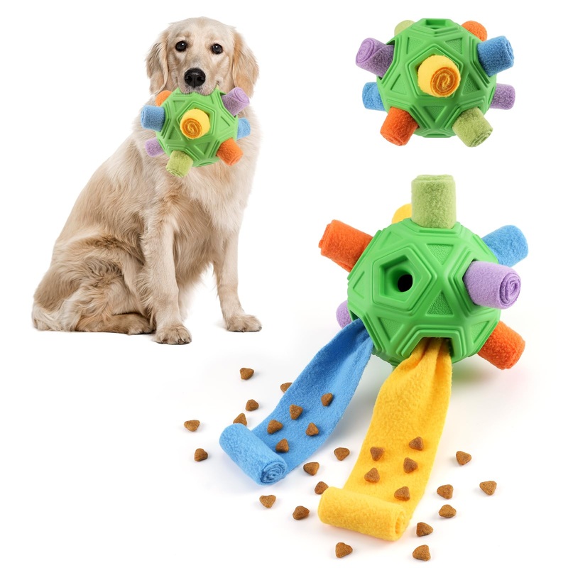 Chewers Chew Dog Toys, Interactive Durable Dog Snuffle Ball for Any Size and Breed Dogs, Foraging Snuffle Mat Slow Food Training to Relieve Boredom and Stimulating (Colourful Green) Colourful Green