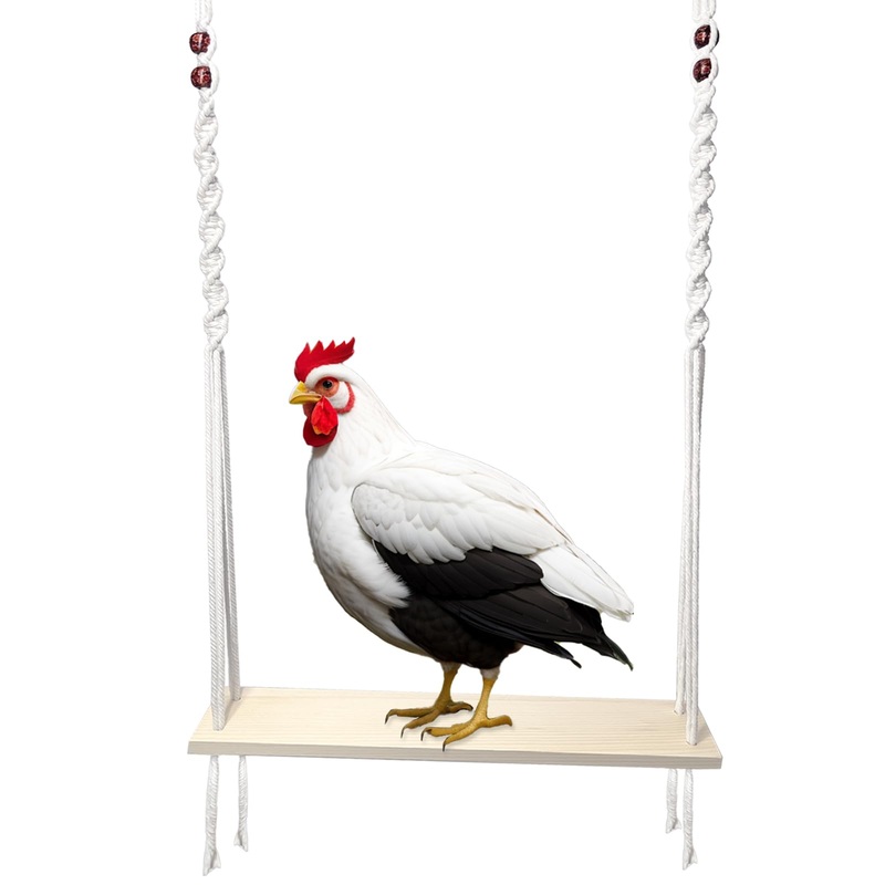 Chicken Swing Toy for Large Chicken Coop, Chicken Enrichment Toy for Hens and Roosters, Natural Wooden Handmade Chicken Coop Accessories, Ideal Gift for Chicken Owners and Chicken Lovers