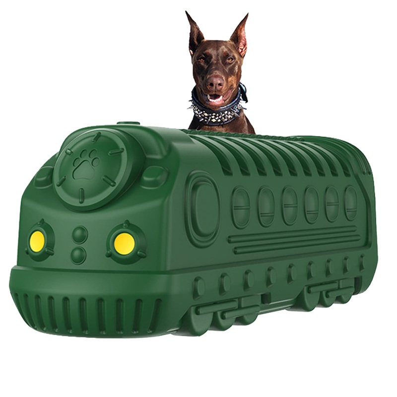 Dog Chew Toys for Aggressive chewers, Tough Dog Toys for Large Medium Dogs, Nearly Indestructible for Medium Breed, Durable Cute Squeaky Dog Toys, Natural Rubber, Green
