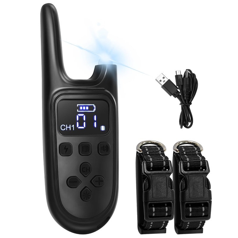 Dog Shock Collar 2 Dogs (5-120Lbs) – 3300 ft Waterproof Rechargeable Electric Dog Training Collar with Remote for Small Medium Large Dogs
