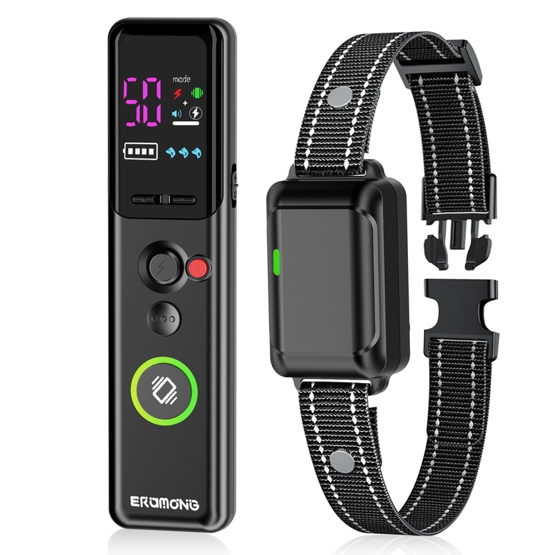 Dog Shock Collar, IP67 Waterproof Electric Dog Training Collar with Remote 1600FT, 3 Training Modes, Rechargeable Electric Shock Collar for Small Medium Large Dogs with Beep