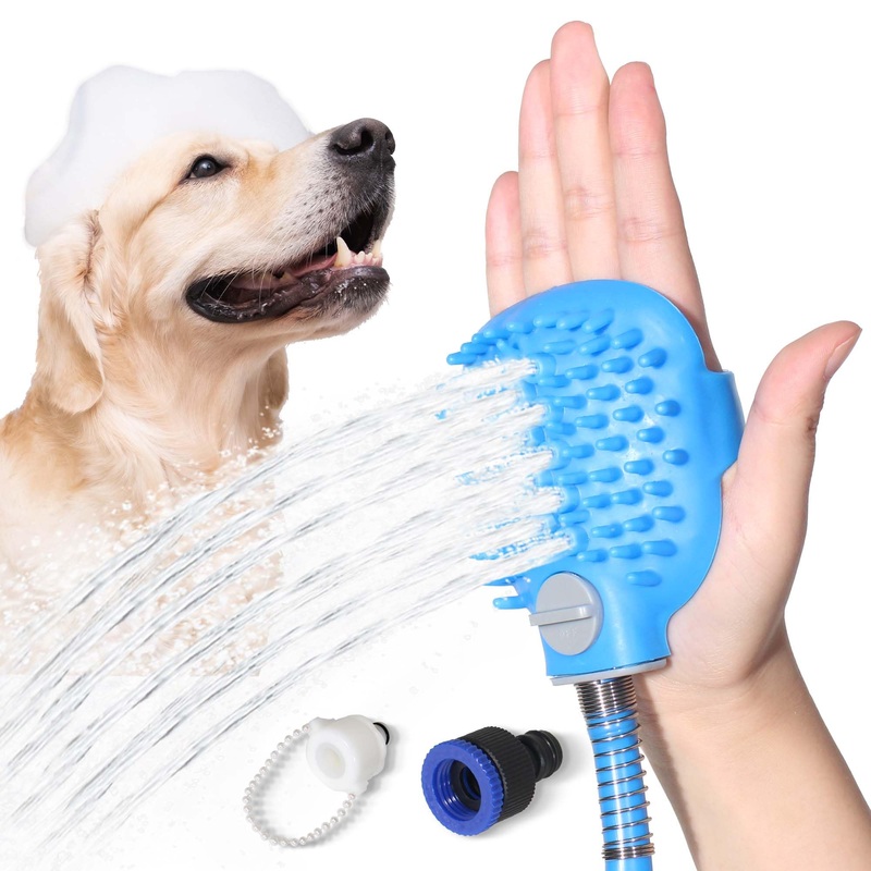 Fogatti Dog Shower Hose Attachment Grooming Sprayer with 7.2 FT Long Water Pipe and 2 quick-connect set connectors, Compatible with Indoor Shower or Outdoor Garden Hose, Ideal for Dog and Cat Grooming