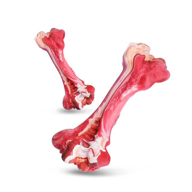 Indestructible Beef Flavored Rubber Dog Bone Chew Toy for Aggressive Chewers – Non-Toxic – 100% Safe Natural Rubber – Food Grade Material – Great for Dental Health