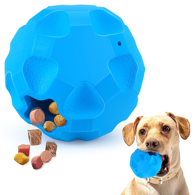 Indestructible Dog Balls Treat Dispensing Dog Toys for Aggressive Chewers Large Breed, Interactive Dog Treat Ball, Tough Dog Chew Toys for Aggressive Chewers,Rubber Food Dispensing Dog Toys