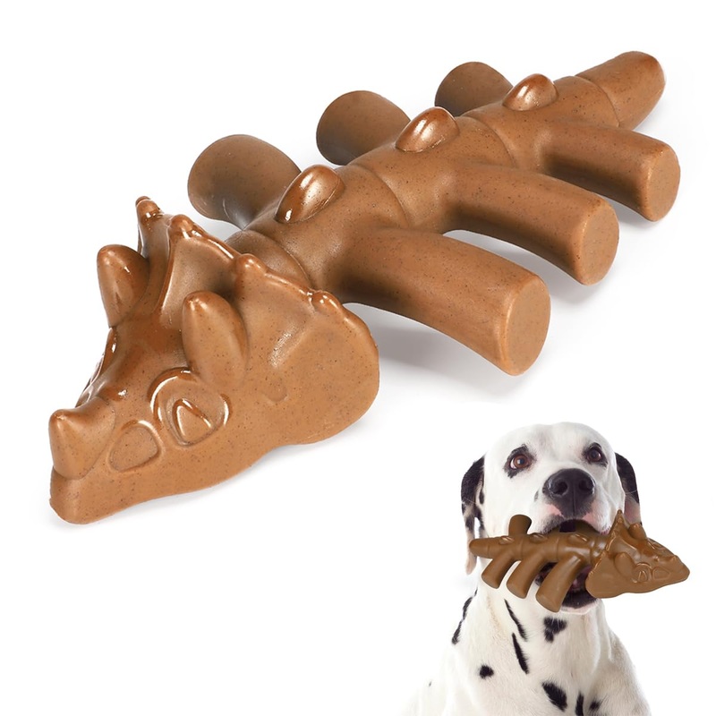 Indestructible Dog Chew Toy for Aggressive Chewers Tough Durable Nylon Interactive Dog Bone Toy for Large Medium Small Dogs Breeds Teething Training Exercise Toy-Beef Flavored Beef