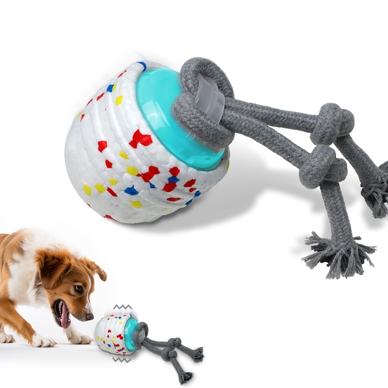 Interactive Dog Toys for Boredom, Floating Balls Self Bouncing Ball Dogs Jumping Activation Peppy Pet Pool Balls for Swimming (White) White