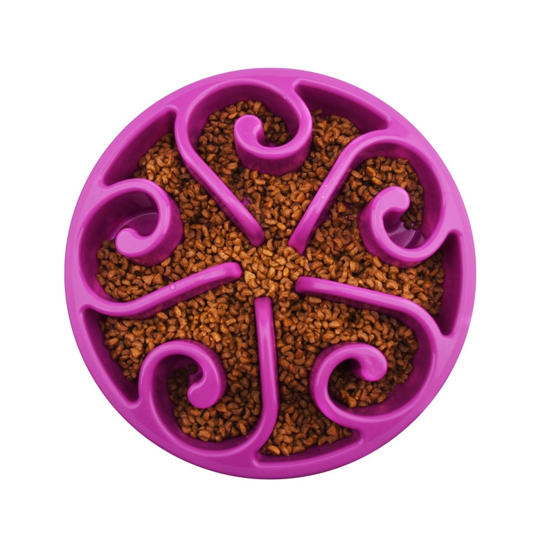 Slow Feeder Dog Bowls Fun Feeder Slo Bowl Puzzle Feeder Dog Bowls Dog Food Bowl Dog Slow Feeder Bowls Slow Feeder Dog Bowls Large Breed, Small Breed (Purple, Small) Purple