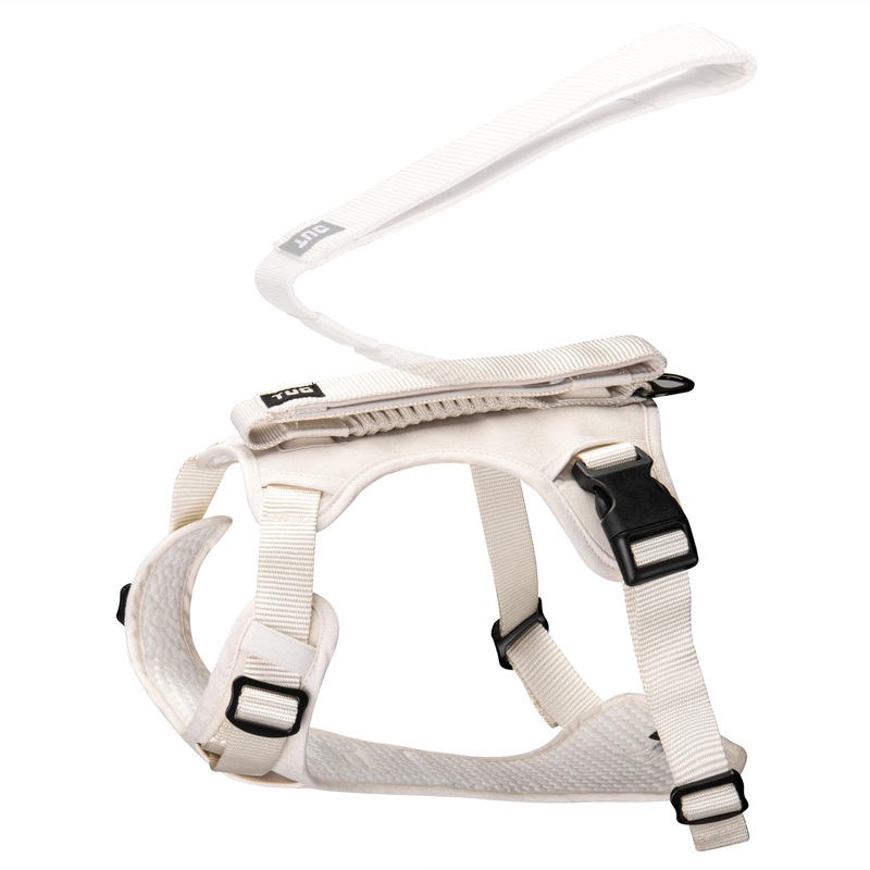 TUG Grab Dog Harness | Integrated Traffic Leash Magnetically Attached for Quick Control (Large/Cream) Large Cream