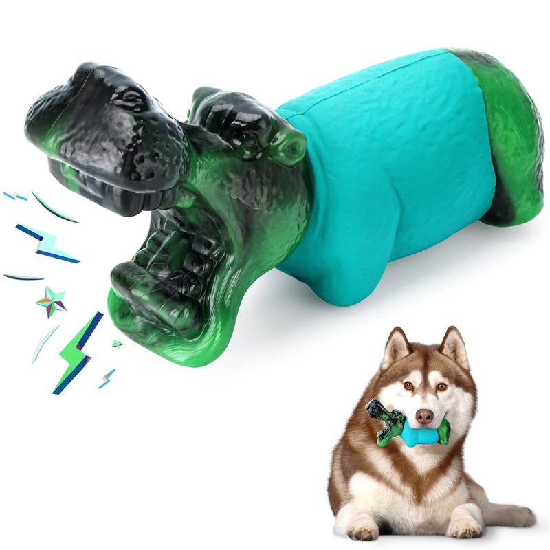 WASG PET Dog Chew Toys for Aggressive Chewers, Tough and Durable Chew Toy for Aggressive Chewers, for Medium Large Breed, Ideal Super Chewer Dog Toys with Real Bacon Flavor,Green Green