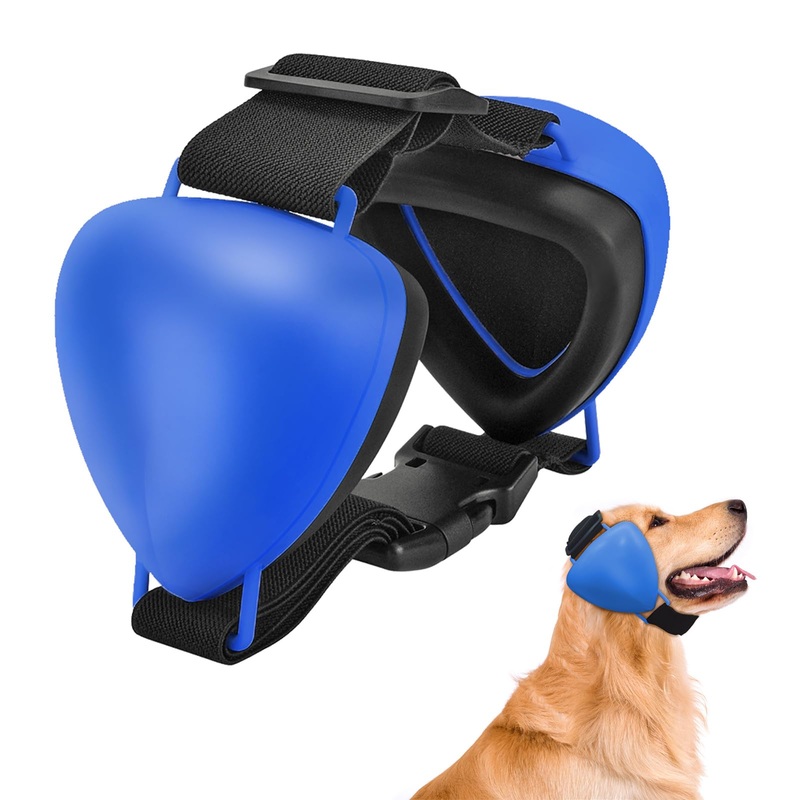 ZOHAN Dog Ear Muffs for Noise Protection, Comfort Dog Noise Cancelling Ear Muffs with Fast Snap Lock for Fireworks, Thunder, Vacuums Blue-m