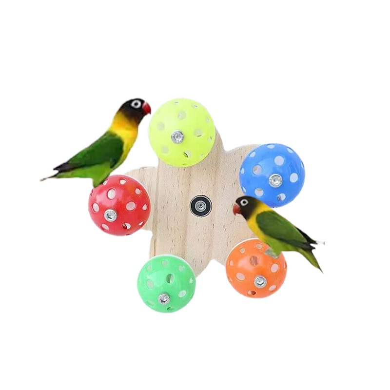 1 Pcs Parrot Spinning Ferris Wheel Ferris Wheel Toy for Birds with Bird Colorful Chewing Toys Bird Habitat for Birds with 5 Holder Perches