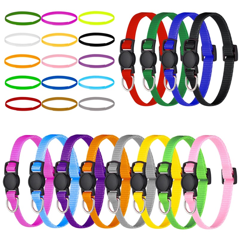27Pcs Puppy Collars for Litter Adjustable Puppy Whelping Collars Soft Nylon Breakaway Puppy ID Collars with Safety Release Buckle for Newborn Puppy Small Medium Dogs