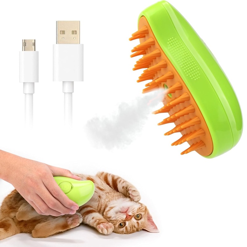 3in1 Cat Steam Brush,Steamy Cat Brush for Shedding, Cat Steamer Brush for Massage, Multifunctional Cat Grooming Brush, Pet Hair Removal Tool Comb for Cats and Dogs