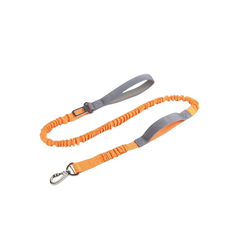 6ft Bungee Dog Leash No Pull with Shock Absorption Heavy Duty Dog Leash with 2 Padded Handles and Car Seat Buckle Training Dog Leash for Small Medium and Large Dogs (Orange) Orange