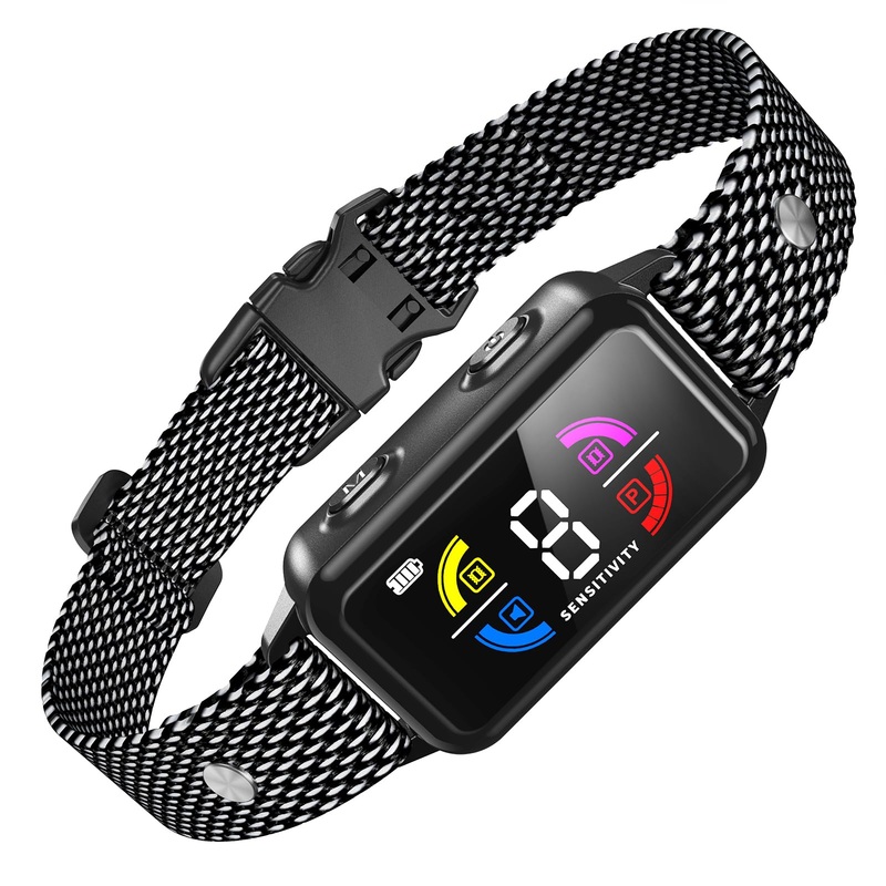 Bark Collar for Large Medium Small Dogs, Thunbest No Shock Bark Collar Rechargeable Dog Bark Collar with 8 Adjustable Sensitivity, Smart Anti Barking Collar with Beep and Vibration ModesBlack 1 pack