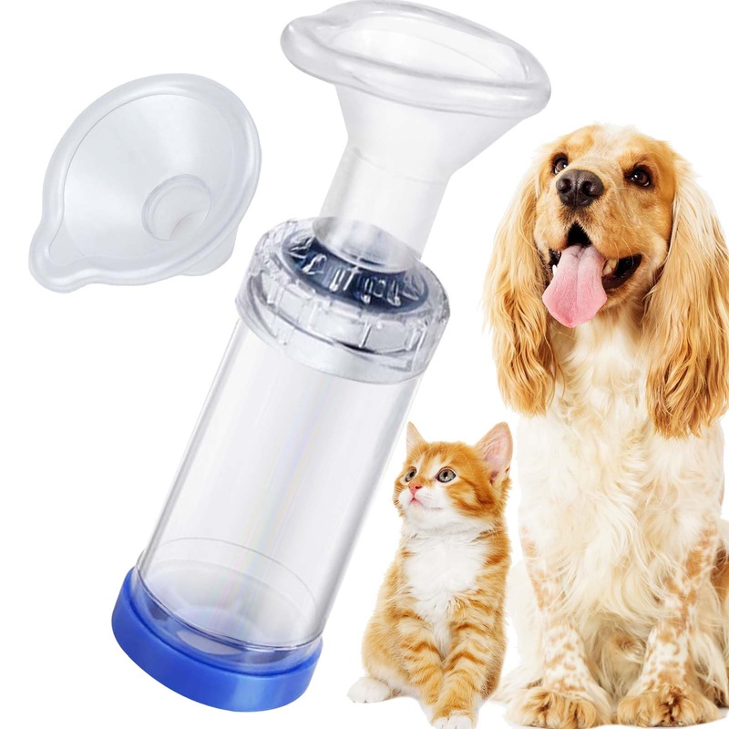 Cat Inhaler Spacer, Aerosol Chamber for Pets, Handheld Spacer with Exclusive Breathing Indicator and Mask, Easy to Use Transparent