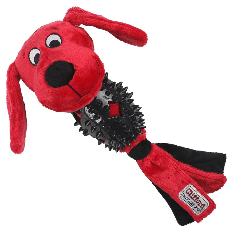 Clifford Busy Body Ruff ‘n Tough Dog Plush Toys for Medium/Large Dogs | 13.25″ Plush Soft Dog Toys Rubber for Durable Play | Fetch, Comfort, Dental Health