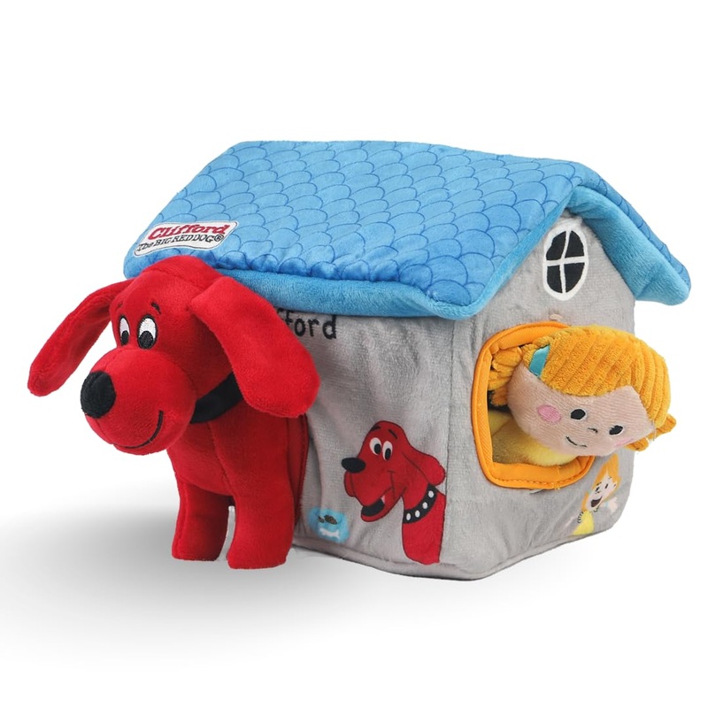 Clifford Cozy House Puzzle Toys for Dogs | Hide and Seek Mentally Stimulating Toys for Dogs | 7.9″ Plush Dog Toy, Extra Characters, Squeakers, Crazy Crinkle Fun