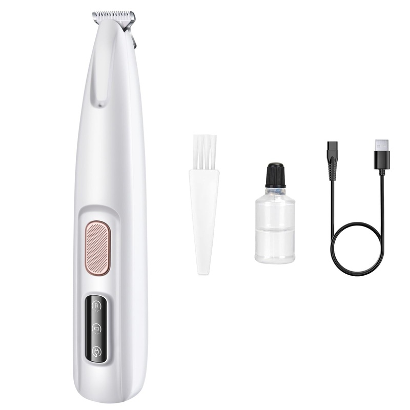 Cordless Dog Paw Trimmer Low Noise Pet Hair Grooming Trimmer for Dog’s Hair Around Paws, Eyes, Ears, Face, Rump