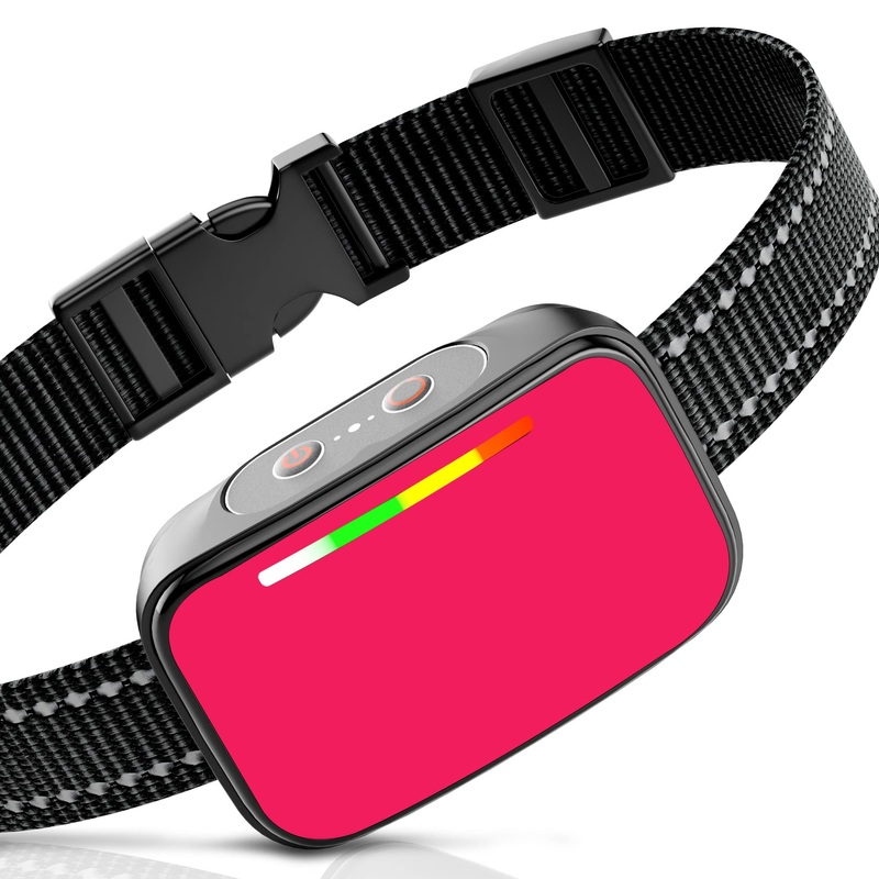 Dog Bark Collar Kiuluta Bark Collar for Large Medium Small Dogs Anti Barking Training Collar with Beep Vibration Shock Stop Barking Control Devices Automatic Bark Collar (Pink)