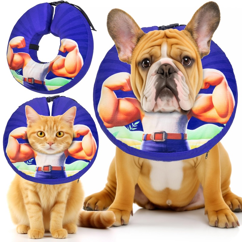 Dog Cone Collar for Dogs and Cats Inflatable Dog Donut Collar for After Surgery Recovery Soft Dog Cone for Small Medium Large Dogs Does not Impede Vision