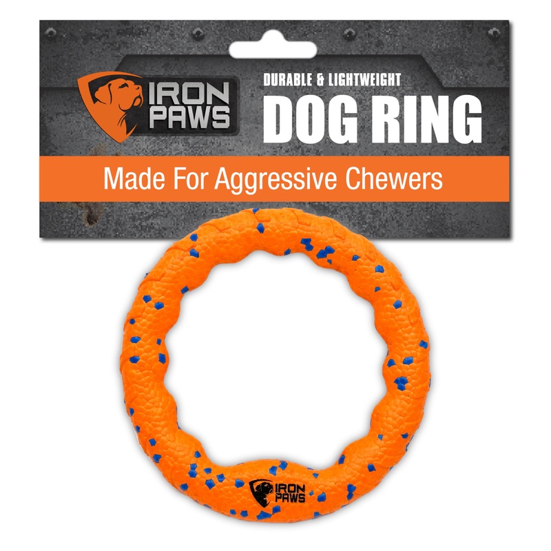 Indestructible Dog Ring Toy, Orange – Tough Dog Pull Toys for Aggressive Chewers, Dog Flying Disc for Fetch, Tug of War and Dog Training