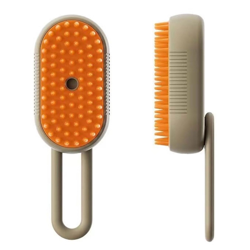 PurrfectSteam Pet Grooming System – 3-in-1 Pet Care Tool with Water, Silicone Bristles, and Massaging Feature – Grooming Bliss for Your Furry Friends, Dog Steam Brush, Cat Steamy Brush Brown