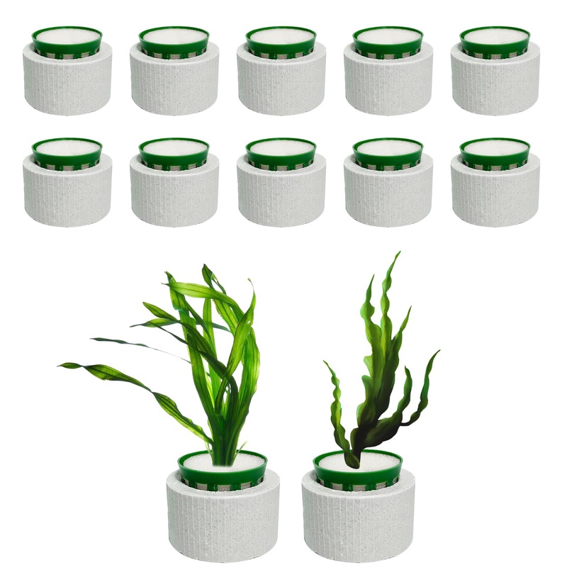 12 Pack New Upgrade Aquatic Plants Fixed Ring Set Aquarium Plant Weights Pot Anti-Floating Ceramic Aquarium Plant Rings Aquarium Landscape Decoration Fish Tank Accessories