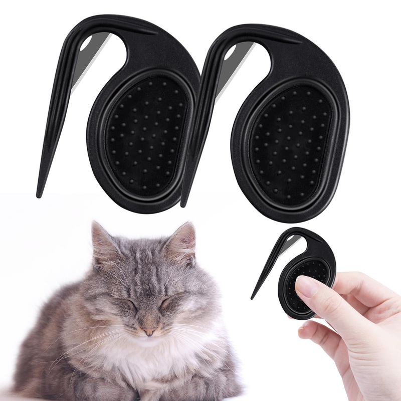 2 Pcs Knotting Comb for Cats Dogs, Pet Dog Shedding Brush, Pet Grooming Supplies for Removing Tangled and Grooming Loose Knotted Hair Black 2pc