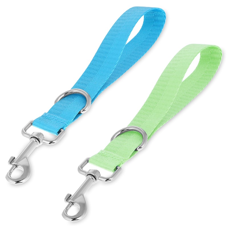2 Pcs Short Traffic Leash for Dog Training, Short Nylon Dog Leash with 360 Rotation Locking Carabiner Clips, Dog Walking Tab for Medium Large Dogs