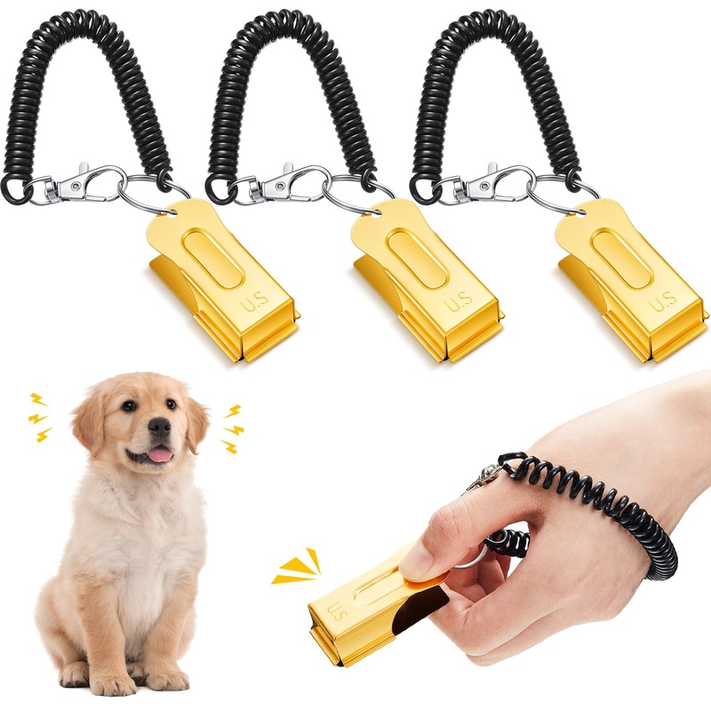 4 Pieces Signaling Cricket Clicker Dog Training Cricket Clicker Brass Pet Training Clicker for Dogs Puppy Cat