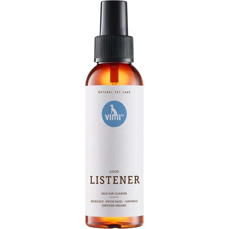 animaux vimi Ear Cleaner Good Listener – Ear Cleaner Spray for Sensitive Dog Ears – Ear Care with Camomile, Calendula & Witch Hazel – for Thorough & mild Cleaning – 3.38 Fl Oz