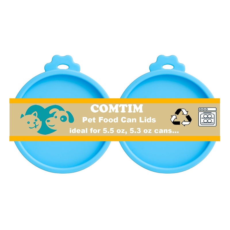 Cat Food Can Covers Lids for 5.5 oz Cans, 2 Pack Silicone Cat Food Can Lids for 5.5 oz 5.3 oz Cans…Pet Food Can Covers Reusable Can Toppers Savers for Wet Food