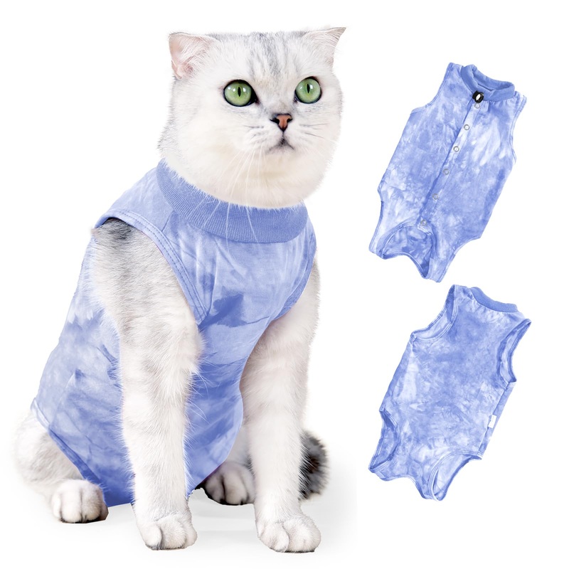 Cat Recovery Suit for Abdominal Wounds or Skin Diseases, Breathable Cat Surgery Recovery Suit E-Collar Alternative for Cats, After Surgery Wear Surgical Suit for Cats Anti Licking Wounds Medium Pink
