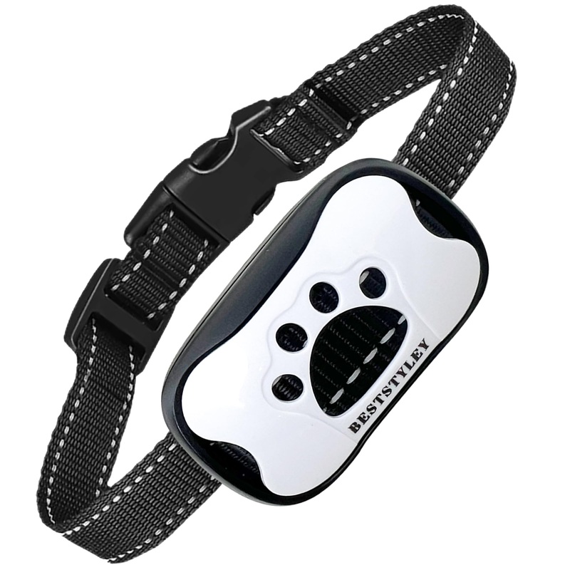 Collar Anti bark for Dog Color White, Collar Training Collar for Dogs no Shock, Vibrating Dog Training Collar no Shock for Big and Small Dogs.