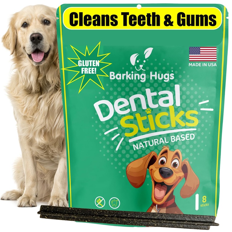 Dental Sticks – All Natural Dog Treats for Fresh Breath & Clean Teeth with Peppermint Oil – Helps to Prevent Plaque and Tarter – No Grain or Fillers