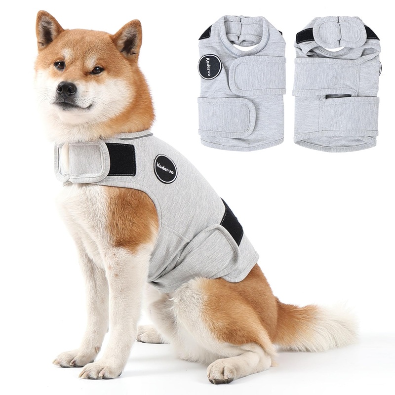 Dog Anxiety Jacket, Skin-Friendly Dog Calming Shirt – Dog Coat for Thunder, Fireworks, Vet Visits and Separation – Keep Pet Calm Without Medicine & Training, Anti Anxiety Vest for Dogs Small Light Grey