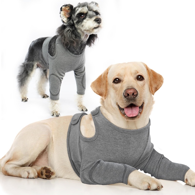 Dog Leg Sleeve to Stop Licking, Dog Recovery Sleeves for Wounds Front Legs, Dog Anti-Lick Sleeves, Dog Surgical Recovery Sleeve, Dog Leg Wound Cover Arm Protector for Leg Injuries & Joint Pain XX-Large Dark Grey